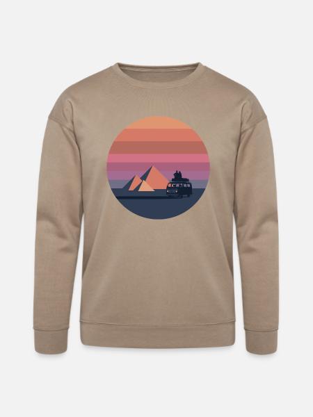 Volkswagen VW T2a Camper With Pyramids - Bella + Canvas Unisex Sweatshirt - tan