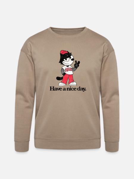 Felix The Cat In Skater Style & Have A Nice Day - Bella + Canvas Unisex Sweatshirt - tan