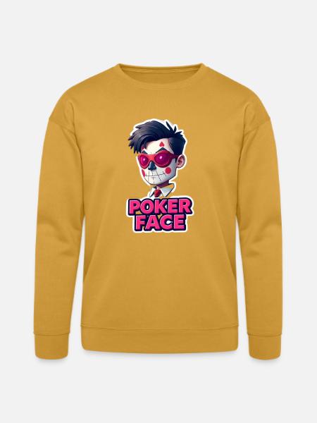 Poker Face - Bella + Canvas Unisex Sweatshirt - heather mustard