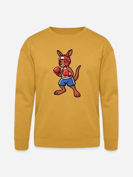 boxing kangaroo Australia - Bella + Canvas Unisex Sweatshirt - heather mustard