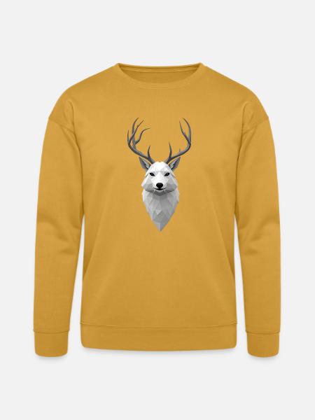Geometric Winter Elk Illustration - Bella + Canvas Unisex Sweatshirt - heather mustard