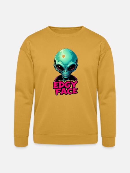 Edgy Face Martian - Bella + Canvas Unisex Sweatshirt - heather mustard