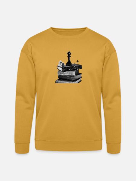 Noir Bookshelf Chess Crown - Bella + Canvas Unisex Sweatshirt - heather mustard