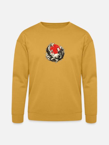 Koi Swirl Red Sun Wave - Bella + Canvas Unisex Sweatshirt - heather mustard