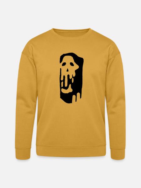 Melting Skull Glyph - Bella + Canvas Unisex Sweatshirt - heather mustard
