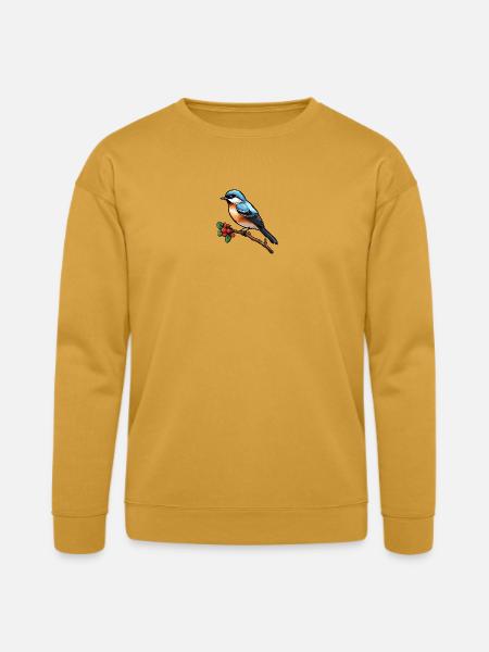 طائر السعادة الصغير - تصميم فني. - Bella + Canvas Unisex Sweatshirt - heather mustard