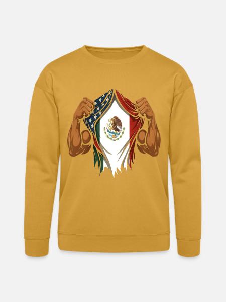 Mexican American Flag Mexican Roots - Bella + Canvas Unisex Sweatshirt - heather mustard