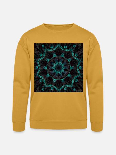 Neon Mandala Fractal Bloom - Bella + Canvas Unisex Sweatshirt - heather mustard