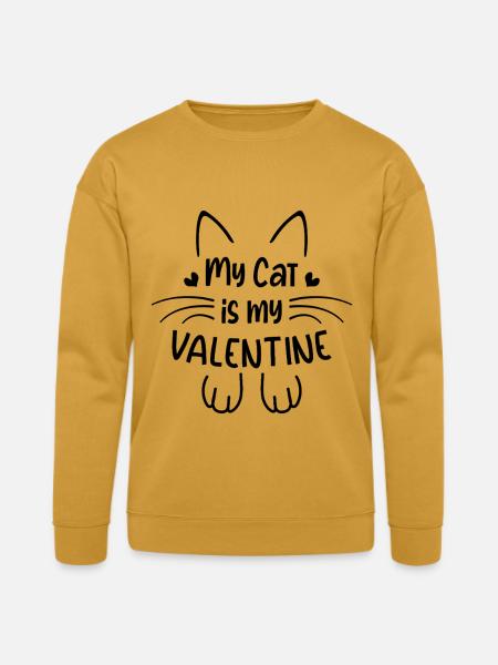 My Cat is My Valentines - Bella + Canvas Unisex Sweatshirt - heather mustard