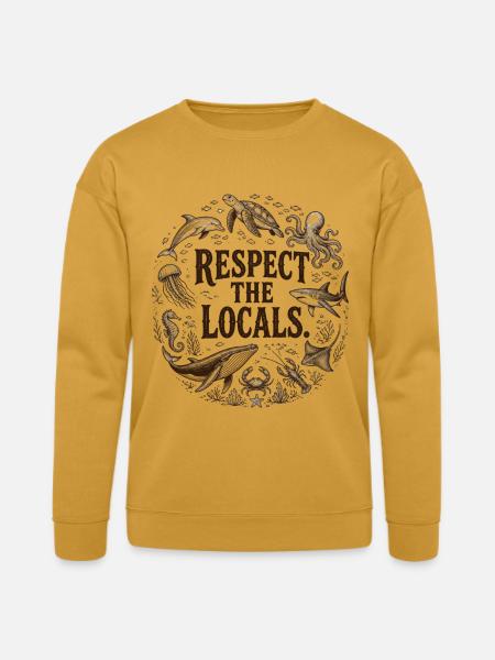 Respect the Locals Ocean Circle - Bella + Canvas Unisex Sweatshirt - heather mustard