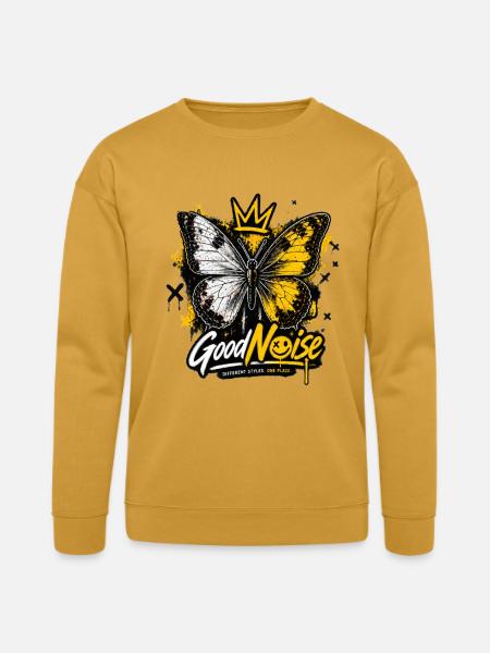 Butterfly Crown Graffiti - Bella + Canvas Unisex Sweatshirt - heather mustard