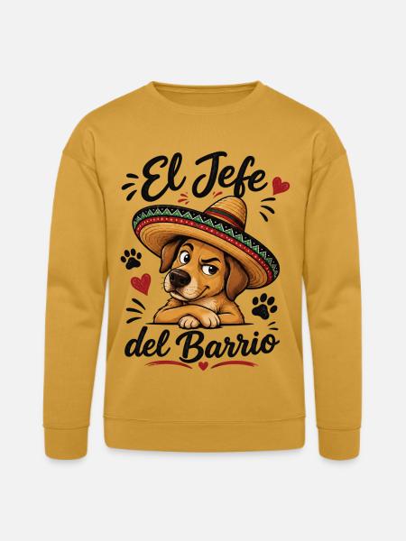El Jefe del Barrio Dog - Bella + Canvas Unisex Sweatshirt - heather mustard