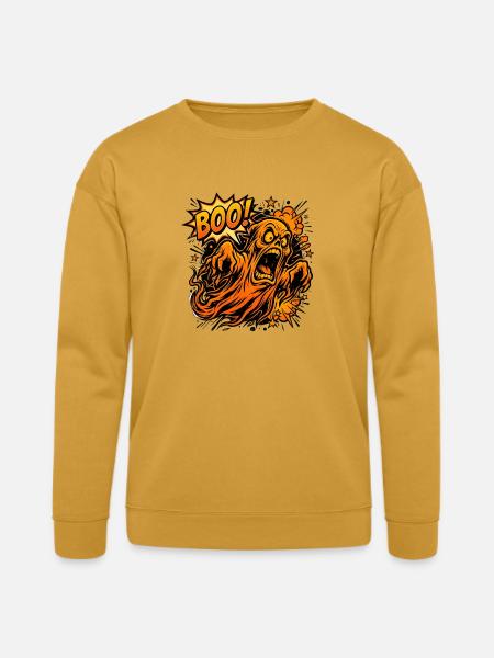 Scary Screaming Ghost Boo Halloween - Bella + Canvas Unisex Sweatshirt - heather mustard