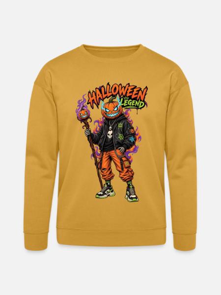 Halloween Legend Pumpkin Head Streetwear - Bella + Canvas Unisex Sweatshirt - heather mustard