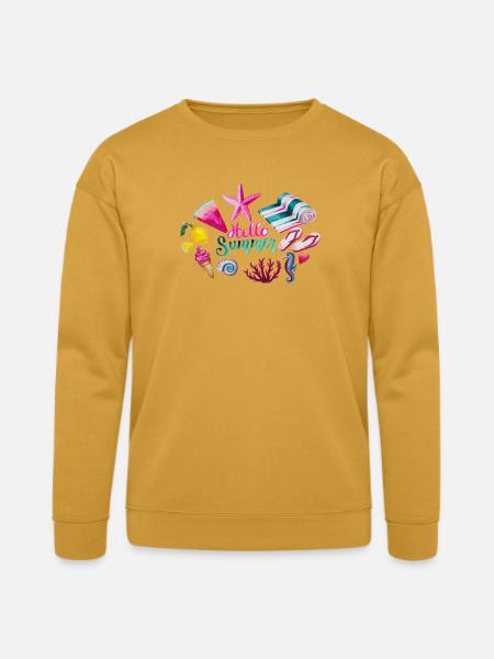 Vibrant Summer Beach Pattern - Bella + Canvas Unisex Sweatshirt - heather mustard