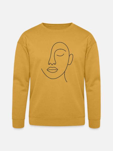 Minimal Line Portrait - Bella + Canvas Unisex Sweatshirt - heather mustard