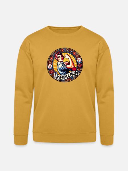 Baseball Mom 1970s Emblem - Bella + Canvas Unisex Sweatshirt - heather mustard