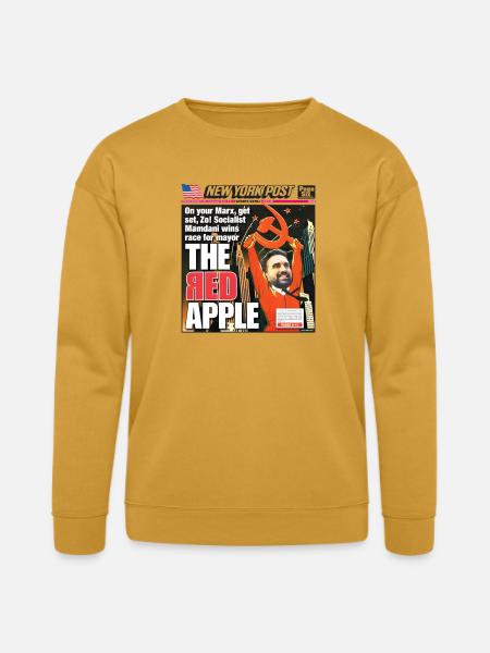 The Red Apple New York Post Zohran Mamdani  - Bella + Canvas Unisex Sweatshirt - heather mustard