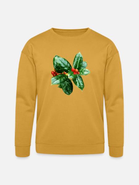 Holly With Berries - Bella + Canvas Unisex Sweatshirt - heather mustard
