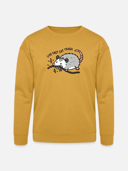 Eat Trash Funny Opossum - Bella + Canvas Unisex Sweatshirt - heather mustard