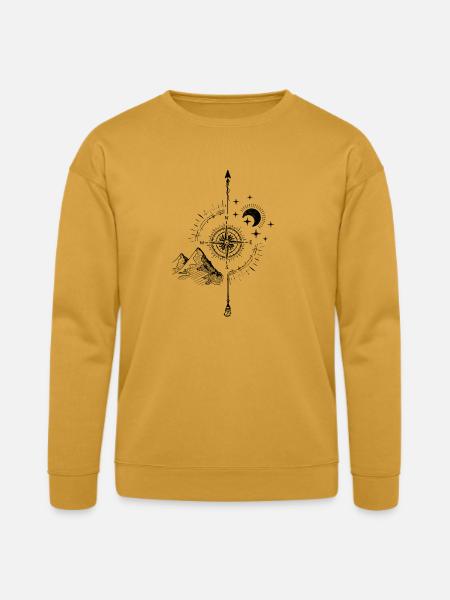 Mystic Mountain Moon Compass - Bella + Canvas Unisex Sweatshirt - heather mustard