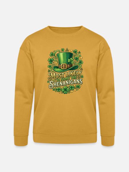 Leprechaun Hat Shenanigans - Bella + Canvas Unisex Sweatshirt - heather mustard