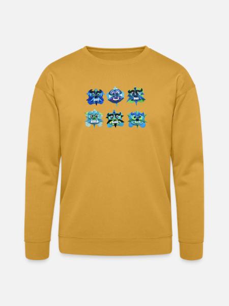 Fu Dog Faces - Bella + Canvas Unisex Sweatshirt - heather mustard