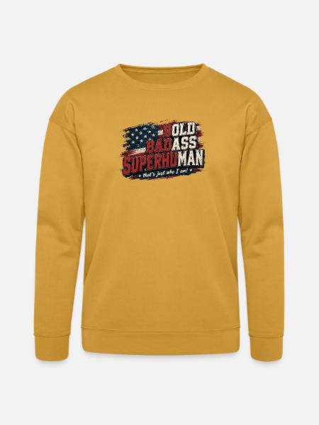 Bold Badass Superhuman Flag Art - Bella + Canvas Unisex Sweatshirt - heather mustard