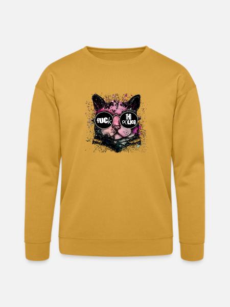 Rebel Cat Neon Splash Glasses - Bella + Canvas Unisex Sweatshirt - heather mustard
