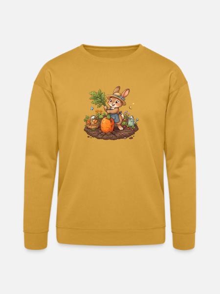 Harvesting Bunny in Garden - Bella + Canvas Unisex Sweatshirt - heather mustard