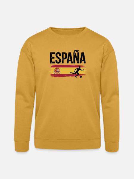 Spain Flag Soccer Splash - Bella + Canvas Unisex Sweatshirt - heather mustard
