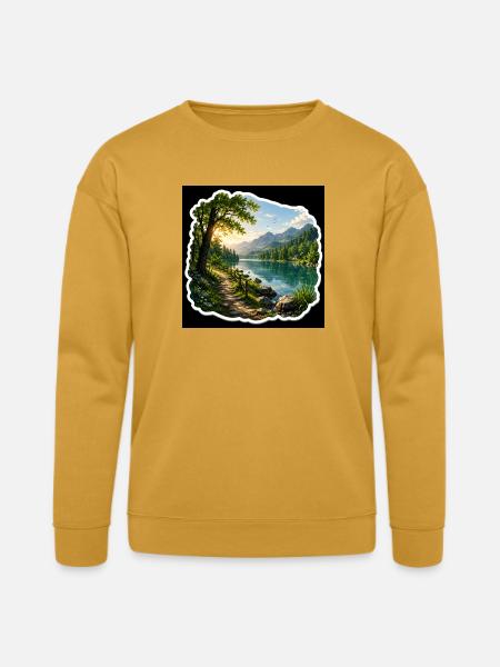 Lakeside Trail in Alpine Sun - Bella + Canvas Unisex Sweatshirt - heather mustard