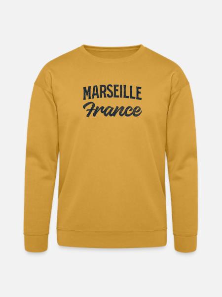Marseille France Script Logo - Bella + Canvas Unisex Sweatshirt - heather mustard