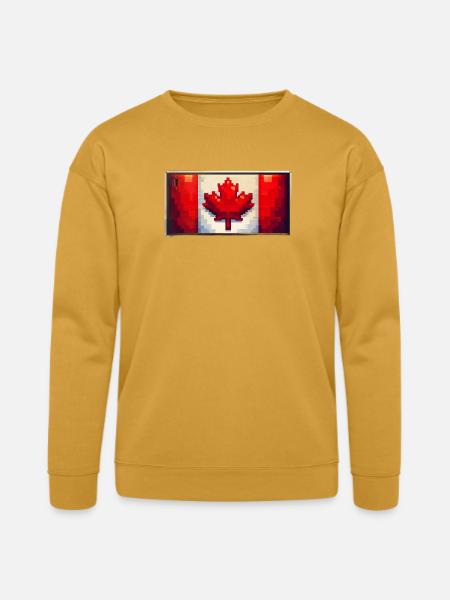 Pixel Maple Flag - Bella + Canvas Unisex Sweatshirt - heather mustard