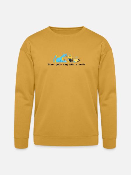 Blue Cat Café Morning - Bella + Canvas Unisex Sweatshirt - heather mustard