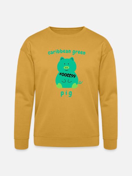 Caribbean green Pig - Bella + Canvas Unisex Sweatshirt - heather mustard