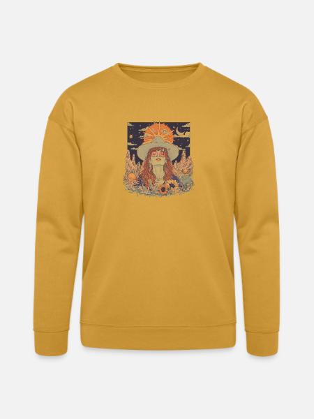 Mystic Sunflower Dreamer Illustration - Bella + Canvas Unisex Sweatshirt - heather mustard
