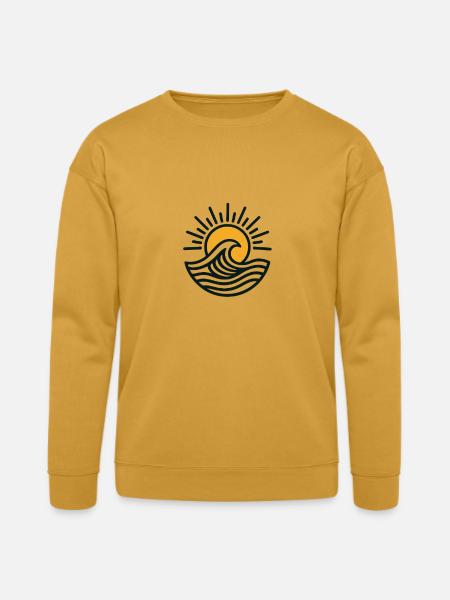 Sunrise Wave Emblem - Bella + Canvas Unisex Sweatshirt - heather mustard