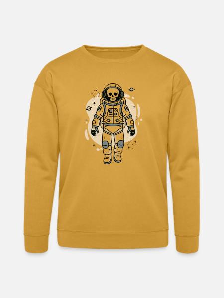 Cosmic Skull Astronaut - Bella + Canvas Unisex Sweatshirt - heather mustard