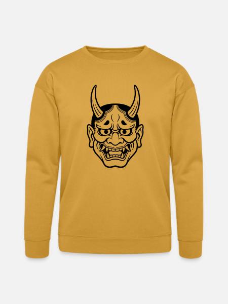 japanese demon mask - Bella + Canvas Unisex Sweatshirt - heather mustard