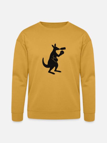 Kangaroo Sip Silhouette - Bella + Canvas Unisex Sweatshirt - heather mustard