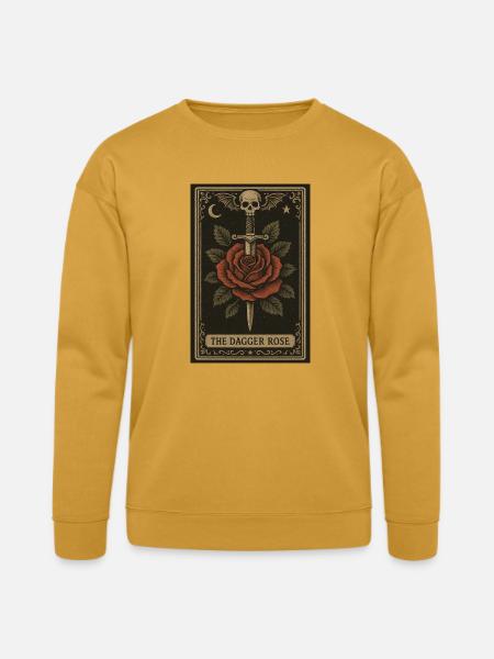 Dagger Rose Tarot Card - Bella + Canvas Unisex Sweatshirt - heather mustard