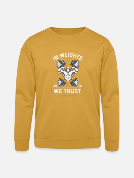 Weights We Trust Gym Emblem - Bella + Canvas Unisex Sweatshirt - heather mustard