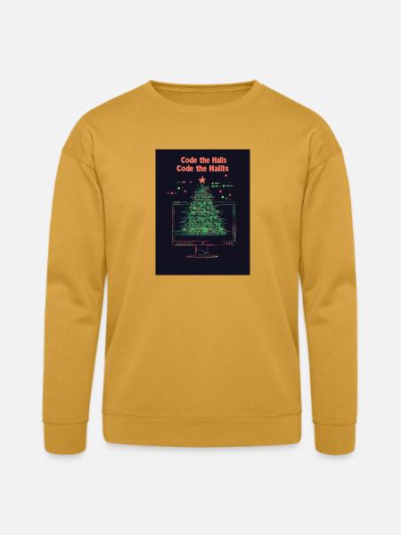 Code the Halls Pixel Christmas - Bella + Canvas Unisex Sweatshirt - heather mustard
