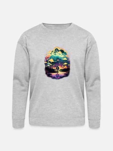 Psychadelic landscape - Bella + Canvas Unisex Sweatshirt - heather gray