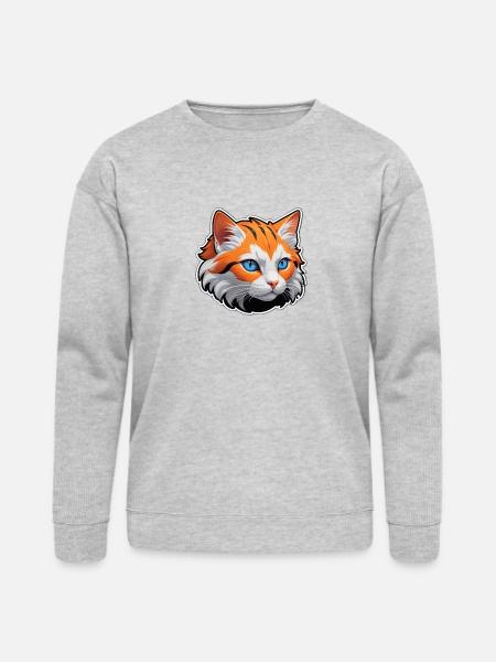 Cat face - Bella + Canvas Unisex Sweatshirt - heather gray