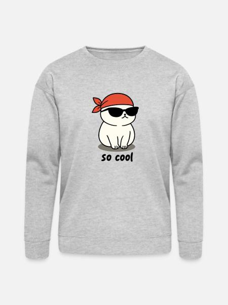 so cool cat - Bella + Canvas Unisex Sweatshirt - heather gray