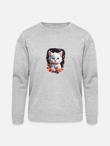 Cute Cat - Bella + Canvas Unisex Sweatshirt - heather gray