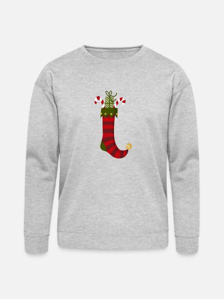 Christmas Sock - Bella + Canvas Unisex Sweatshirt - heather gray