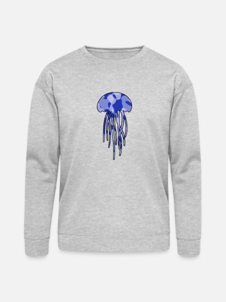 Jellyfish blue camo - Bella + Canvas Unisex Sweatshirt - heather gray